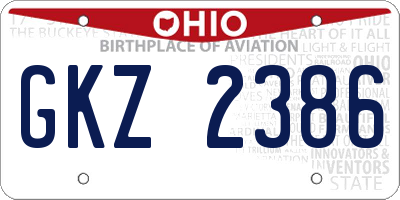 OH license plate GKZ2386
