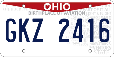 OH license plate GKZ2416