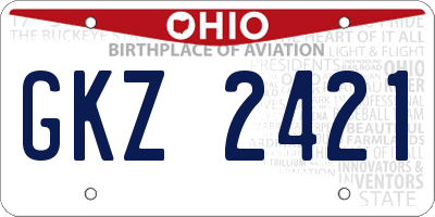 OH license plate GKZ2421