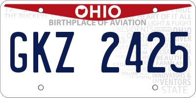 OH license plate GKZ2425
