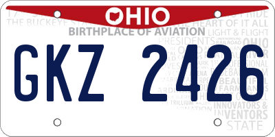 OH license plate GKZ2426