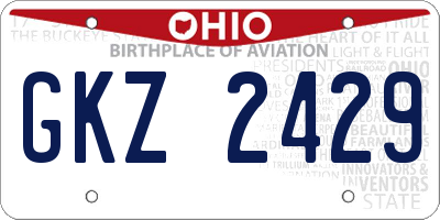 OH license plate GKZ2429