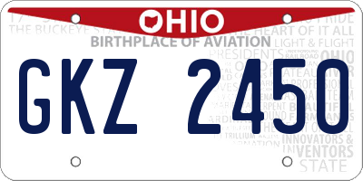 OH license plate GKZ2450