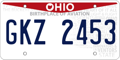 OH license plate GKZ2453