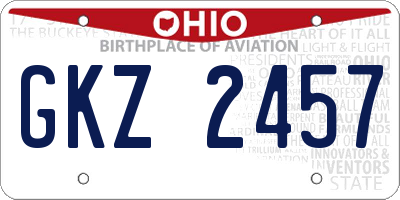 OH license plate GKZ2457