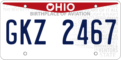OH license plate GKZ2467