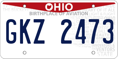 OH license plate GKZ2473
