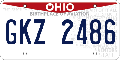 OH license plate GKZ2486