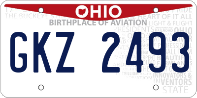 OH license plate GKZ2493