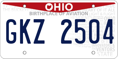 OH license plate GKZ2504