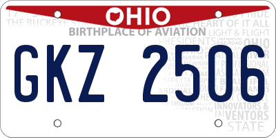 OH license plate GKZ2506