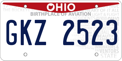 OH license plate GKZ2523