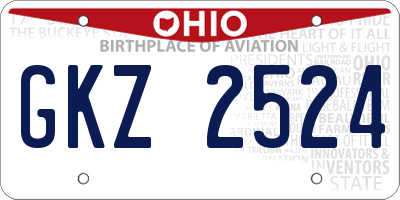 OH license plate GKZ2524