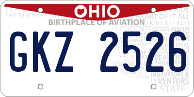 OH license plate GKZ2526