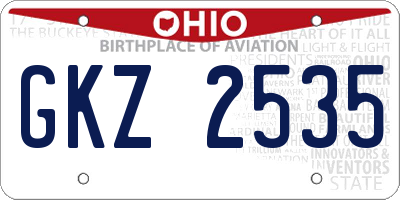 OH license plate GKZ2535