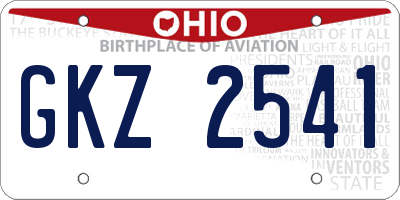 OH license plate GKZ2541