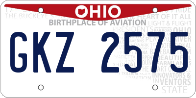 OH license plate GKZ2575