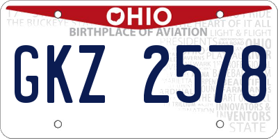 OH license plate GKZ2578