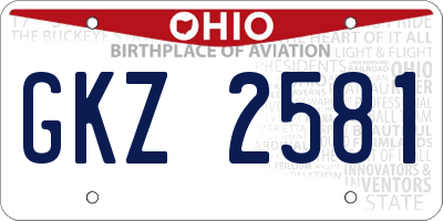 OH license plate GKZ2581
