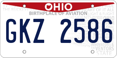OH license plate GKZ2586