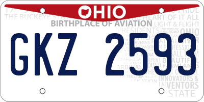 OH license plate GKZ2593