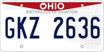 OH license plate GKZ2636