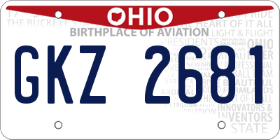 OH license plate GKZ2681