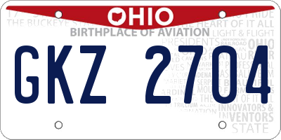 OH license plate GKZ2704