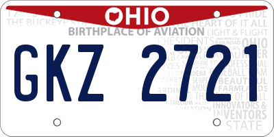 OH license plate GKZ2721