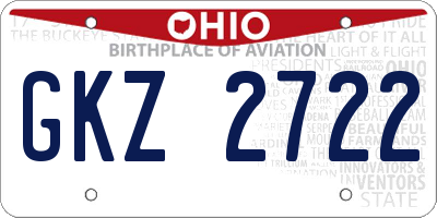 OH license plate GKZ2722