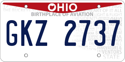OH license plate GKZ2737
