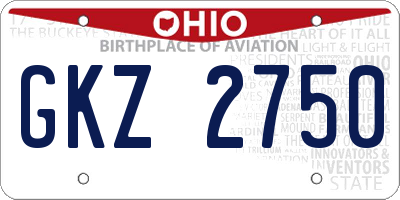 OH license plate GKZ2750