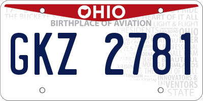 OH license plate GKZ2781