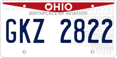 OH license plate GKZ2822