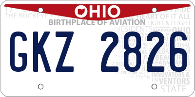 OH license plate GKZ2826