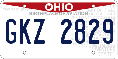 OH license plate GKZ2829