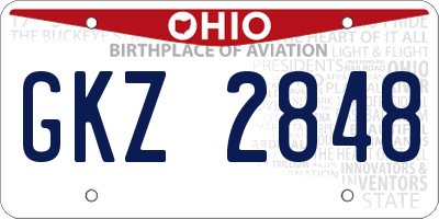 OH license plate GKZ2848