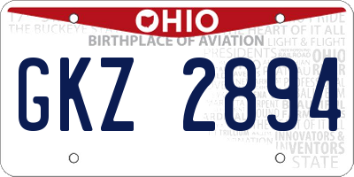 OH license plate GKZ2894