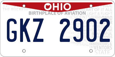 OH license plate GKZ2902