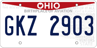 OH license plate GKZ2903