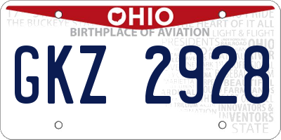 OH license plate GKZ2928