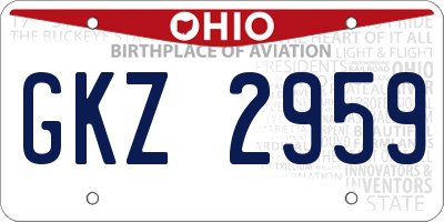 OH license plate GKZ2959