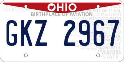 OH license plate GKZ2967