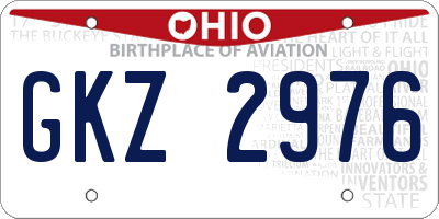 OH license plate GKZ2976
