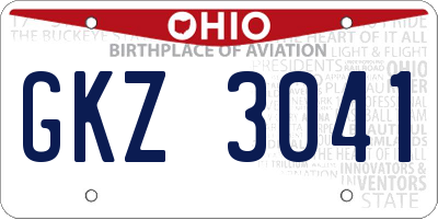 OH license plate GKZ3041