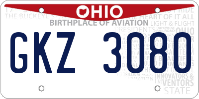 OH license plate GKZ3080