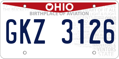 OH license plate GKZ3126