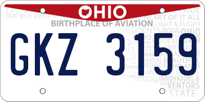OH license plate GKZ3159