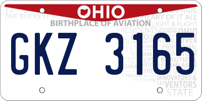 OH license plate GKZ3165