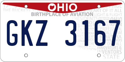 OH license plate GKZ3167